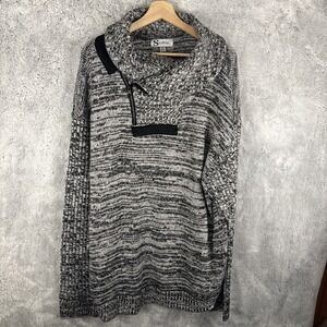 Mens Silversilk Cowl Neck Sweater 100% Microfiber Mens Big 4X Gray